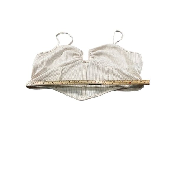 Shein Womens Beige Striped Corset Crop Top - Picture 8 of 8